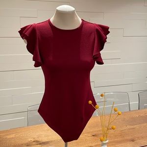 (2/$20) Red/Cranberry Bodysuit - Large
